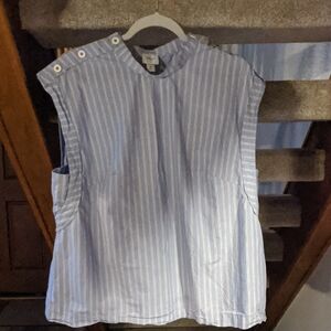 Maeve Blue and White Striped Top
